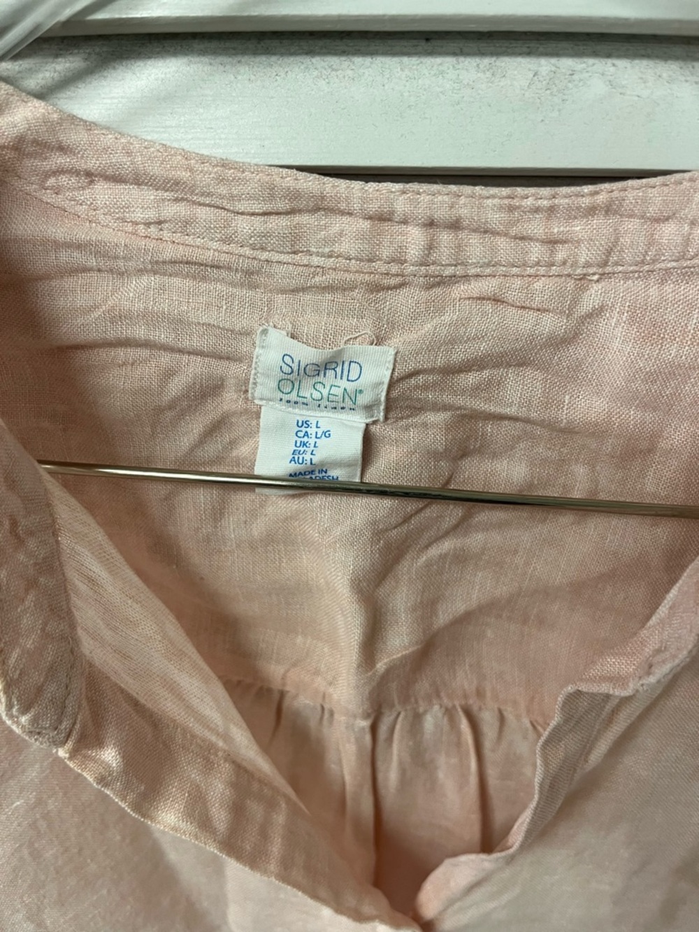 Sigrid Olsen Soft Blush Linen Button-Front Tunic - Picture 2 of 3